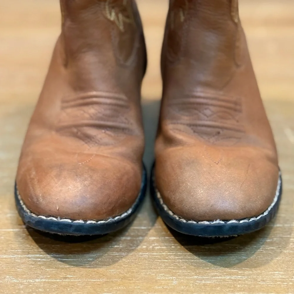 Old‎ West Youth Western Boot #1129 Corona Calf Leather Tan Size 2